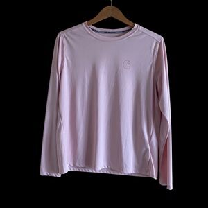 Carhartt Force Sun Defender Relaxed LS Logo Shirt Woman Large Pink UPF 50+ 2025